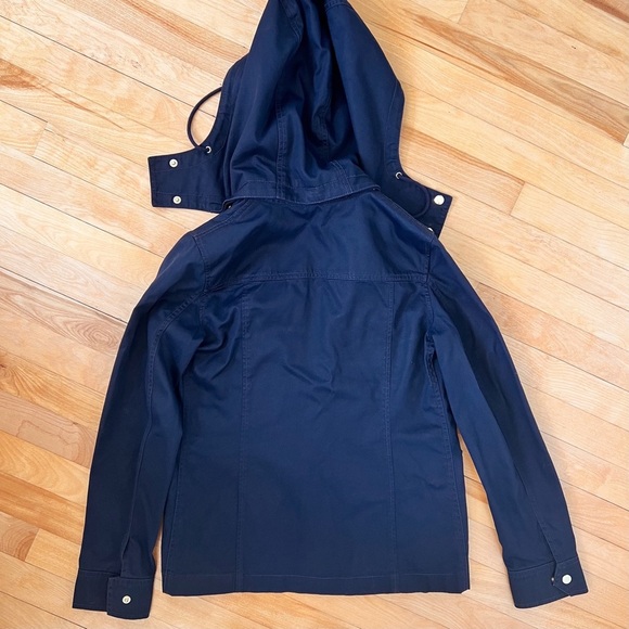 J. Crew Navy Hooded Utility Jacket - Size XS - Picture 3 of 3